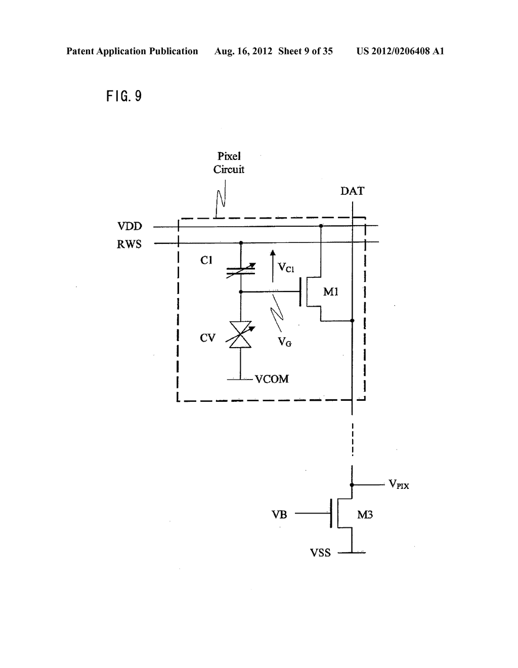 LIQUID CRYSTAL DEVICE COMPRISING ARRAY OF SENSOR CIRCUITS USING A     PRE-CHARGE OPERATION - diagram, schematic, and image 10