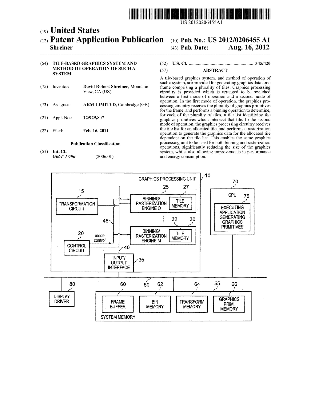 Tile-based graphics system and method of operation of such a system - diagram, schematic, and image 01