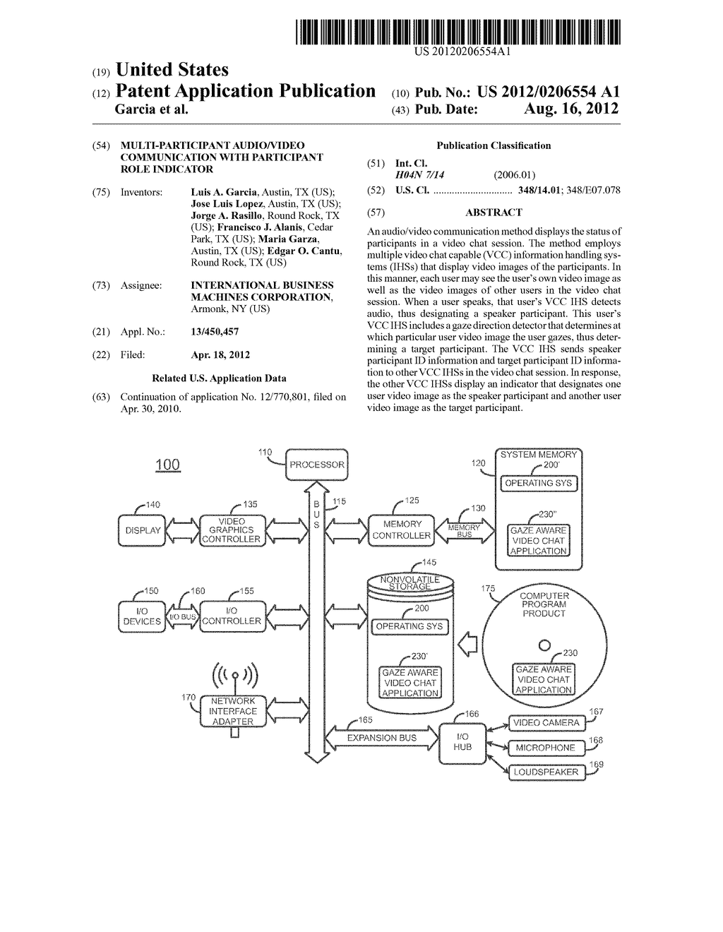 MULTI-PARTICIPANT AUDIO/VIDEO COMMUNICATION WITH PARTICIPANT ROLE     INDICATOR - diagram, schematic, and image 01