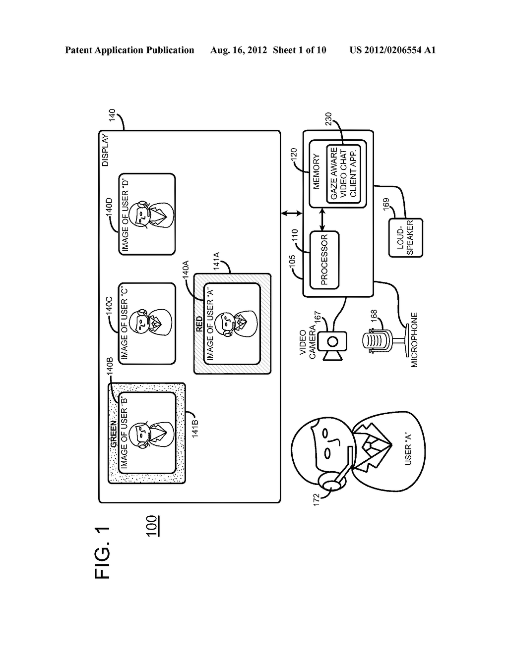 MULTI-PARTICIPANT AUDIO/VIDEO COMMUNICATION WITH PARTICIPANT ROLE     INDICATOR - diagram, schematic, and image 02