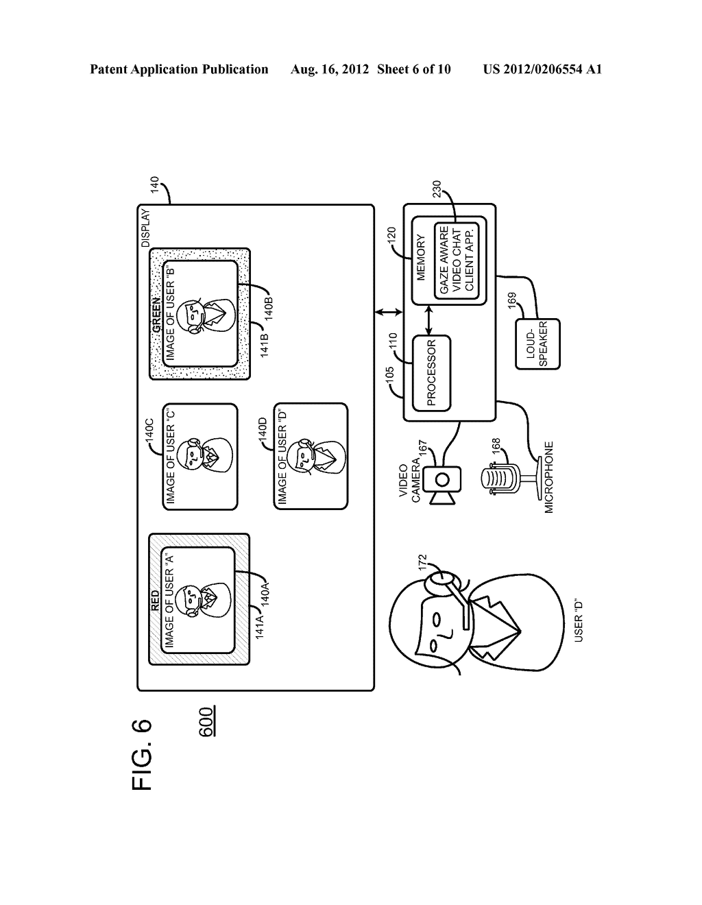 MULTI-PARTICIPANT AUDIO/VIDEO COMMUNICATION WITH PARTICIPANT ROLE     INDICATOR - diagram, schematic, and image 07