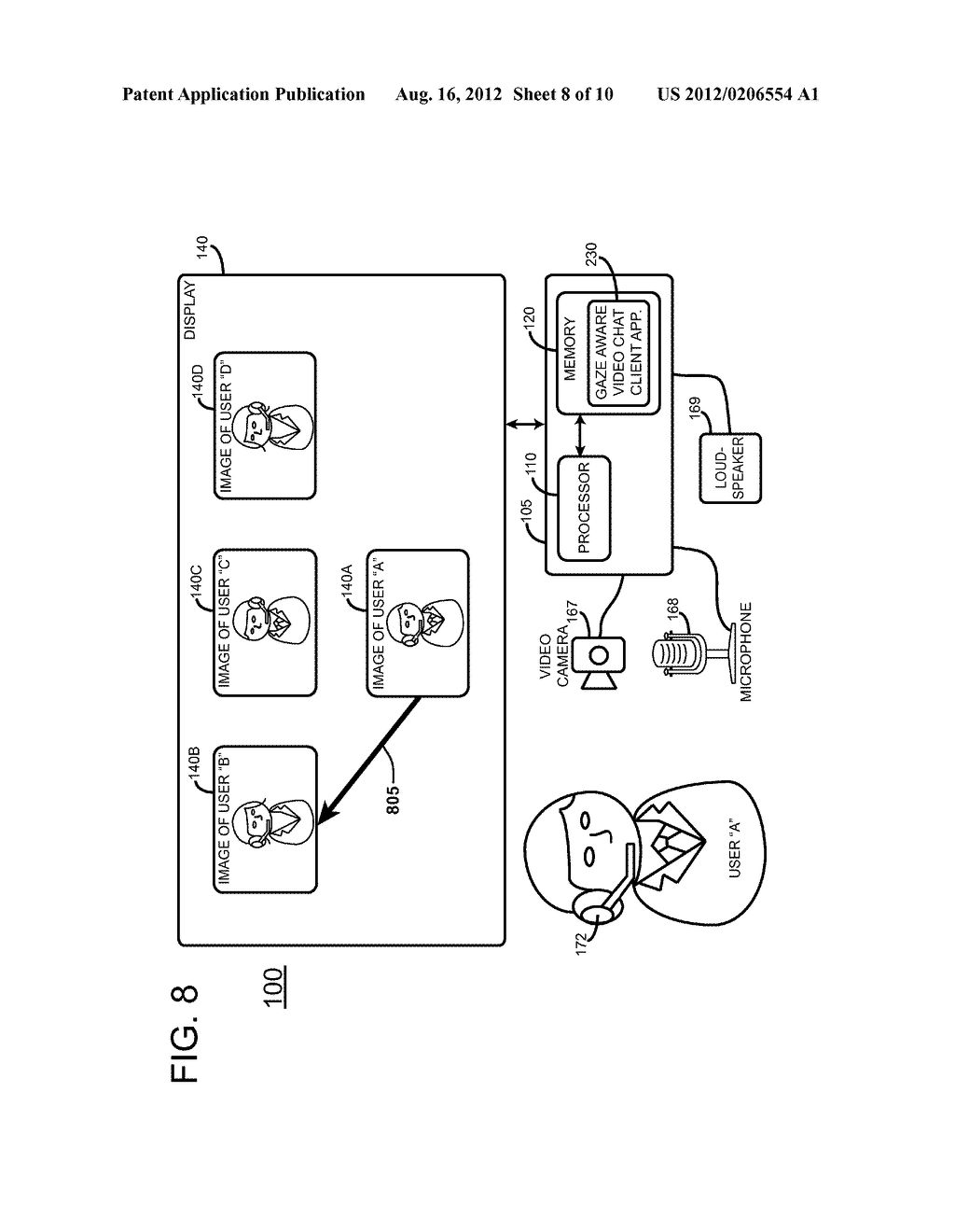 MULTI-PARTICIPANT AUDIO/VIDEO COMMUNICATION WITH PARTICIPANT ROLE     INDICATOR - diagram, schematic, and image 09