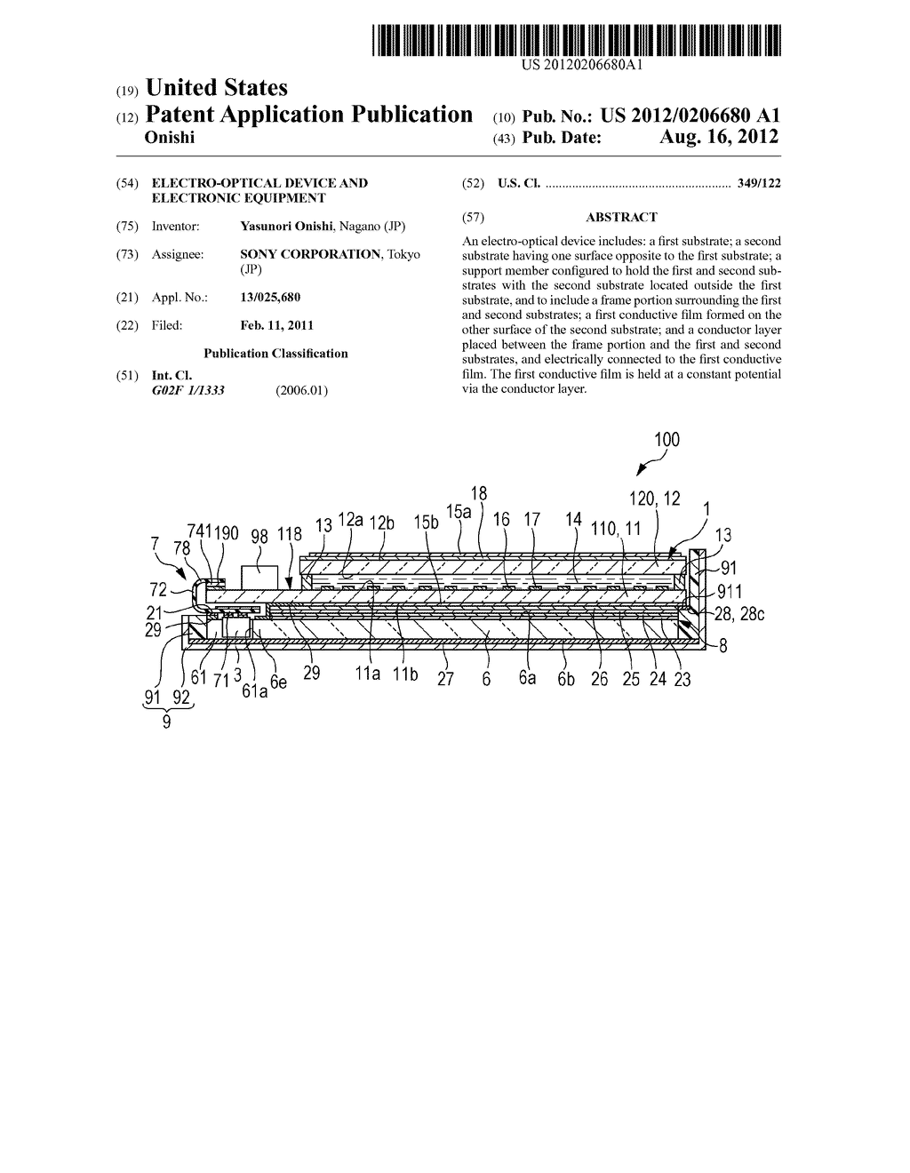 ELECTRO-OPTICAL DEVICE AND ELECTRONIC EQUIPMENT - diagram, schematic, and image 01