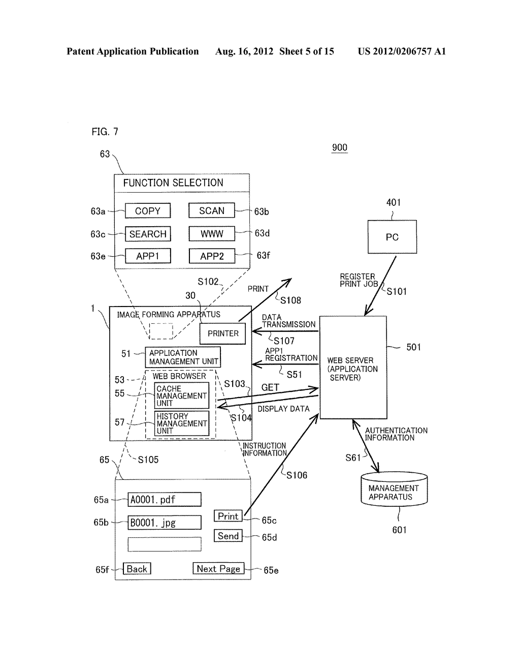 IMAGE FORMING APPARATUS FOR BEING ABLE TO UTILIZE APPLICATION IN WHICH WEB     BROWSER IS USED - diagram, schematic, and image 06