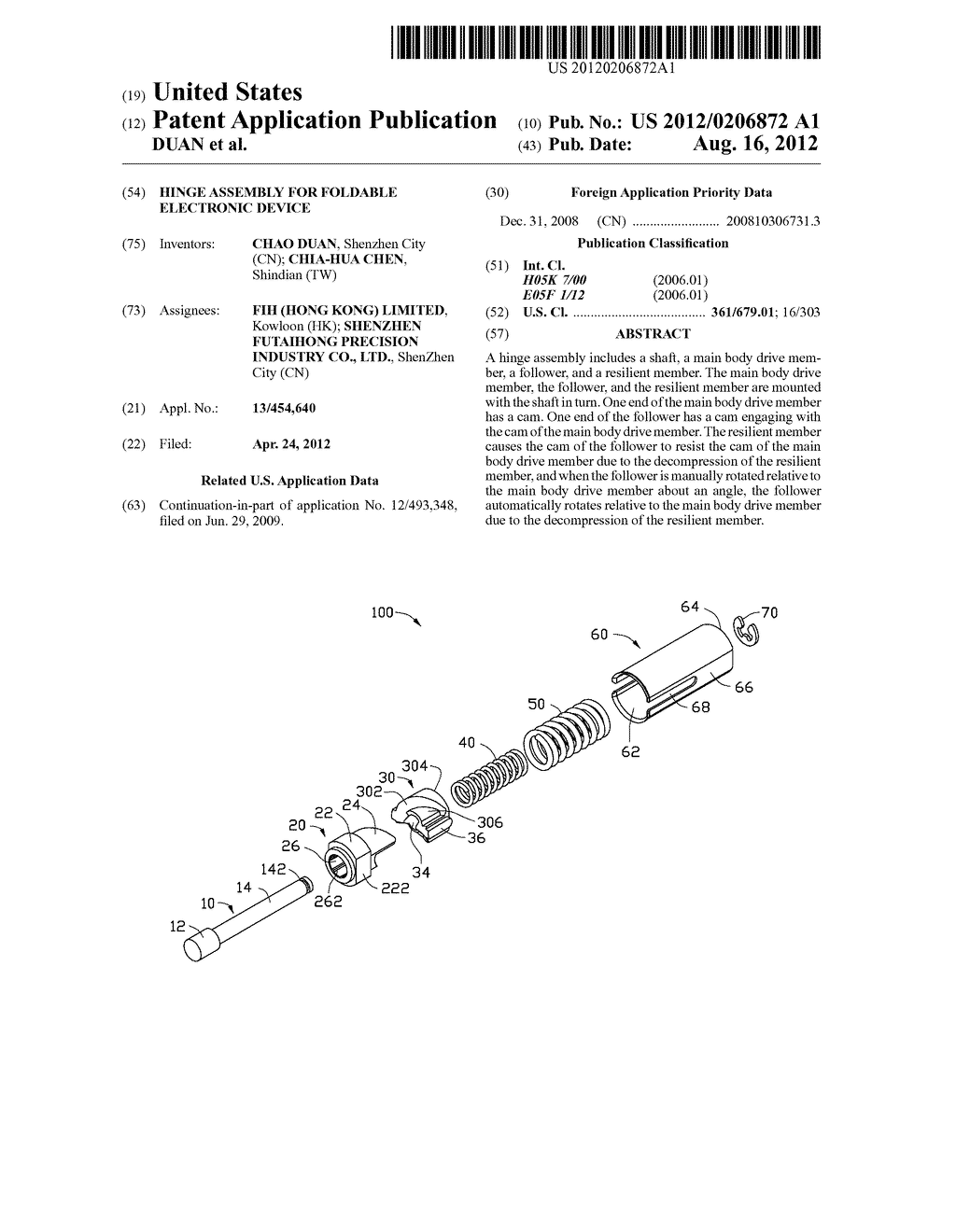 HINGE ASSEMBLY FOR FOLDABLE ELECTRONIC DEVICE - diagram, schematic, and image 01