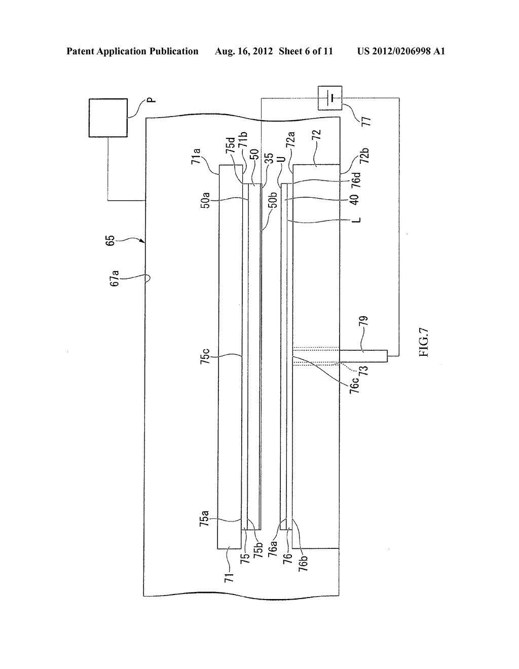 ANODIC BONDING APPARATUS, METHOD OF MANUFACTURING PACKAGE, PIEZOELECTRIC     VIBRATOR, OSCILLATOR, ELECTRONIC APPARATUS, AND RADIO TIMEPIECE - diagram, schematic, and image 07