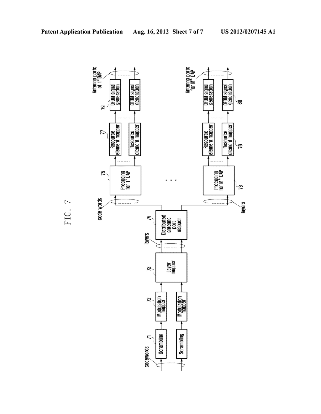 METHOD AND APPARATUS FOR DOWNLINK TRANSMISSION BASED ON MIMO PRECODING IN     WIRELESS COMMUNICATION SYSTEM EMPLOYING DISTRIBUTED ANTENNA SYSTEMS - diagram, schematic, and image 08