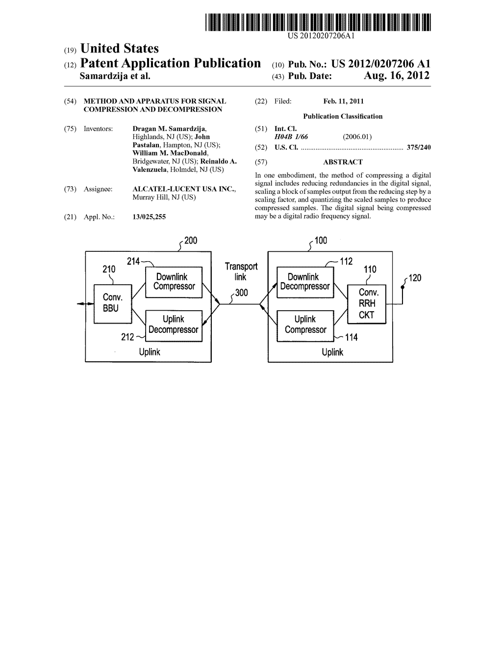 Method And Apparatus For Signal Compression And Decompression - diagram, schematic, and image 01