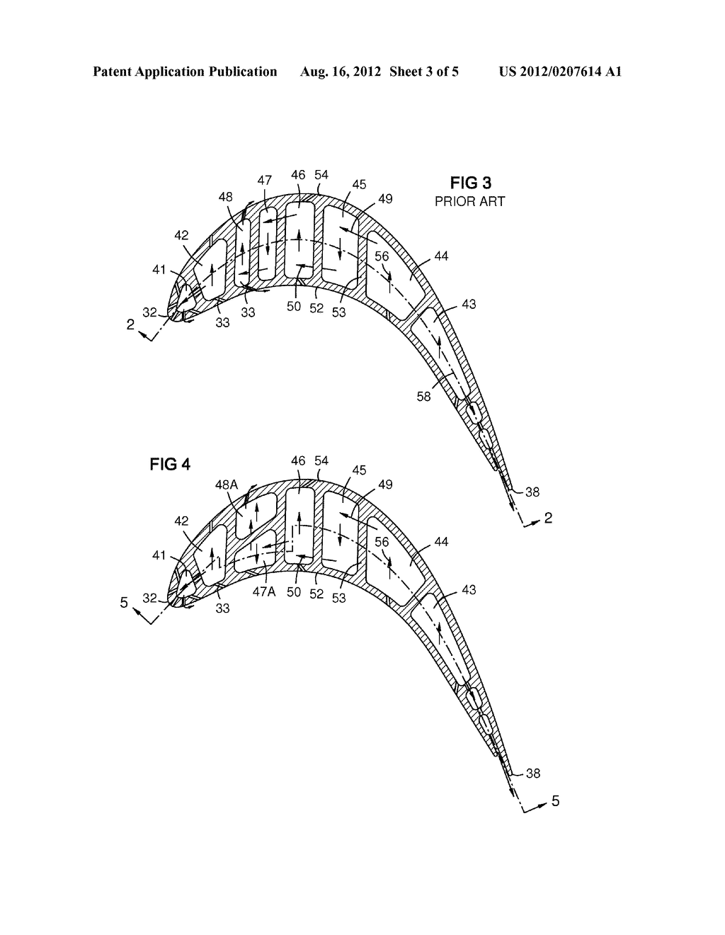 INTEGRATED AXIAL AND TANGENTIAL SERPENTINE COOLING CIRCUIT IN A TURBINE     AIRFOIL - diagram, schematic, and image 04