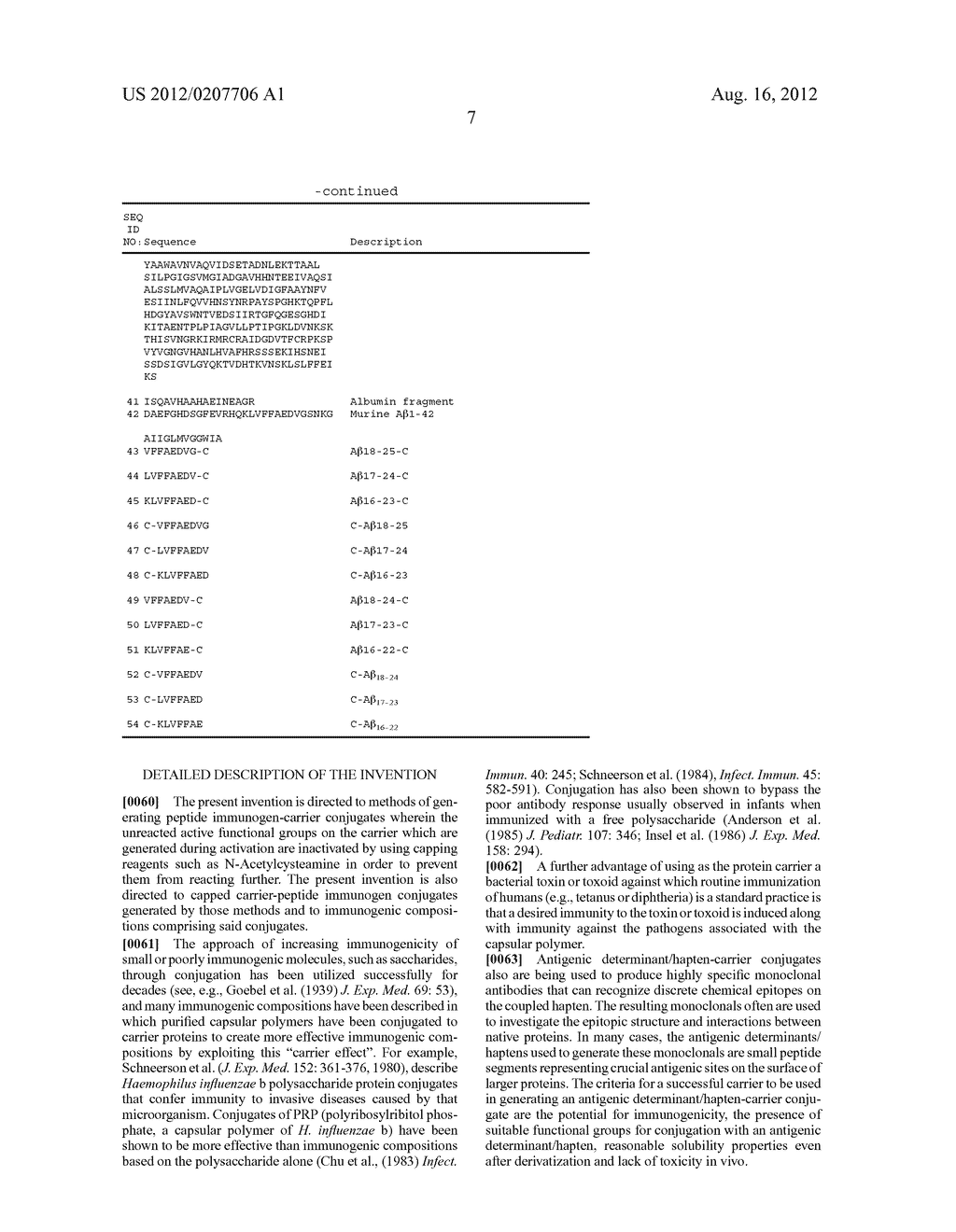 A-Beta Immunogenic Peptide Carrier Conjugates and Methods of Producing     Same - diagram, schematic, and image 18