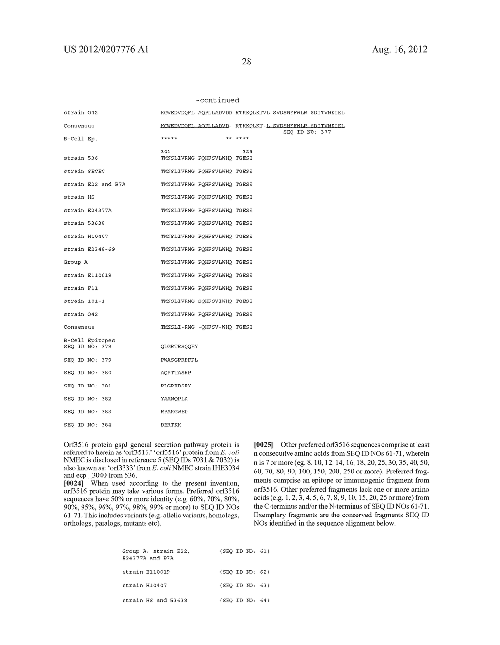 CONSERVED ESCHERICHIA COLI IMMUNOGENS - diagram, schematic, and image 43