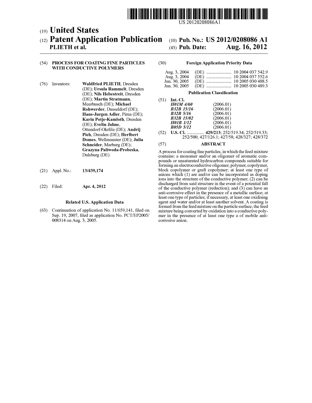 PROCESS FOR COATING FINE PARTICLES WITH CONDUCTIVE POLYMERS - diagram, schematic, and image 01