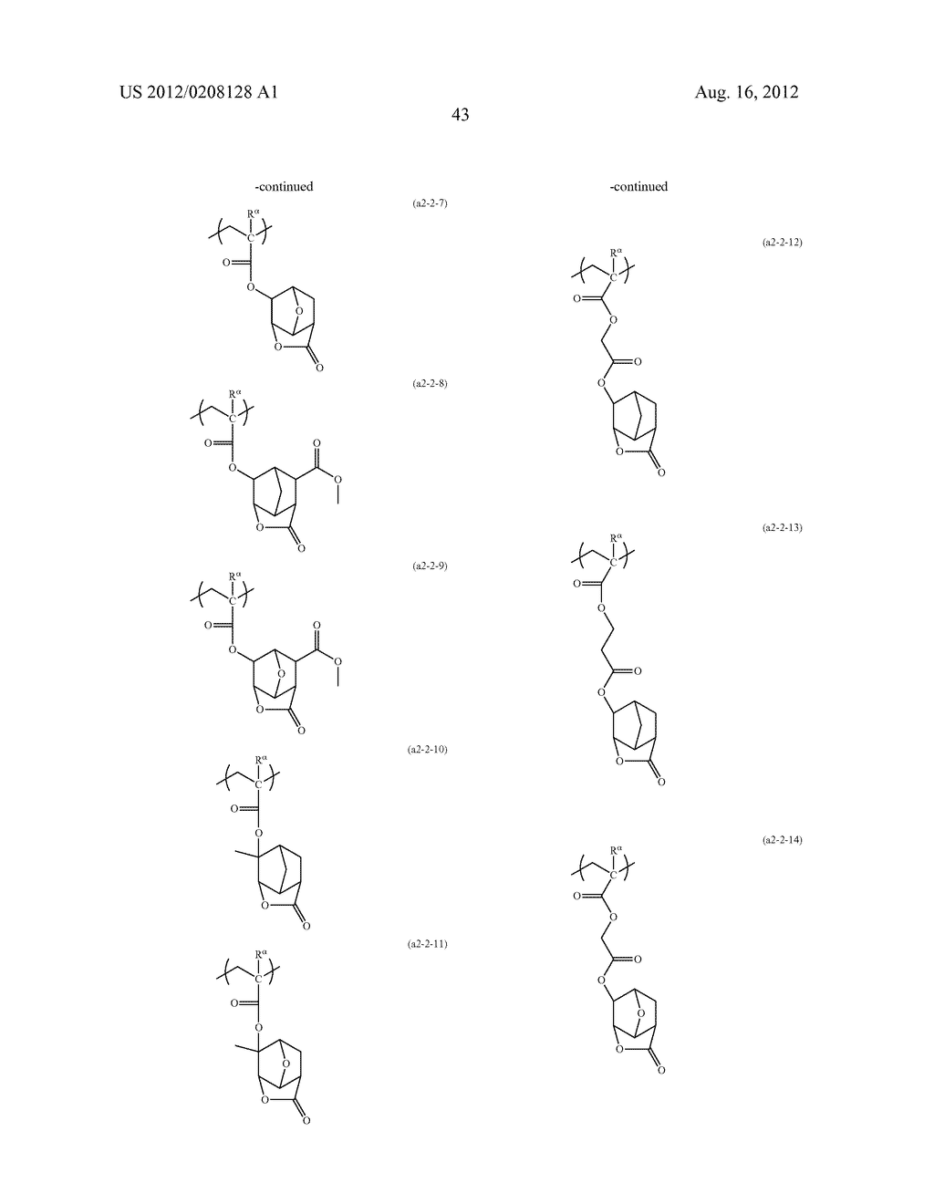 RESIST COMPOSITION, METHOD OF FORMING RESIST PATTERN AND POLYMERIC     COMPOUND - diagram, schematic, and image 44