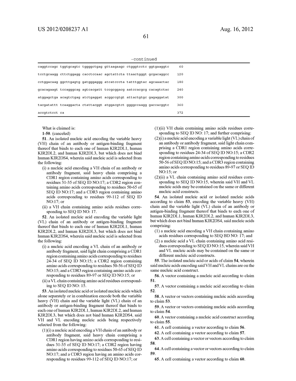 HUMAN ANTI-KIR ANTIBODIES - diagram, schematic, and image 82