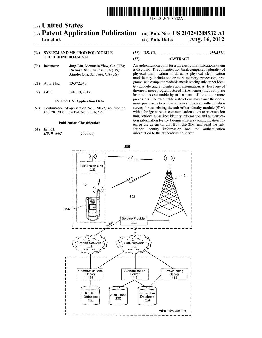 SYSTEM AND METHOD FOR MOBILE TELEPHONE ROAMING - diagram, schematic, and image 01