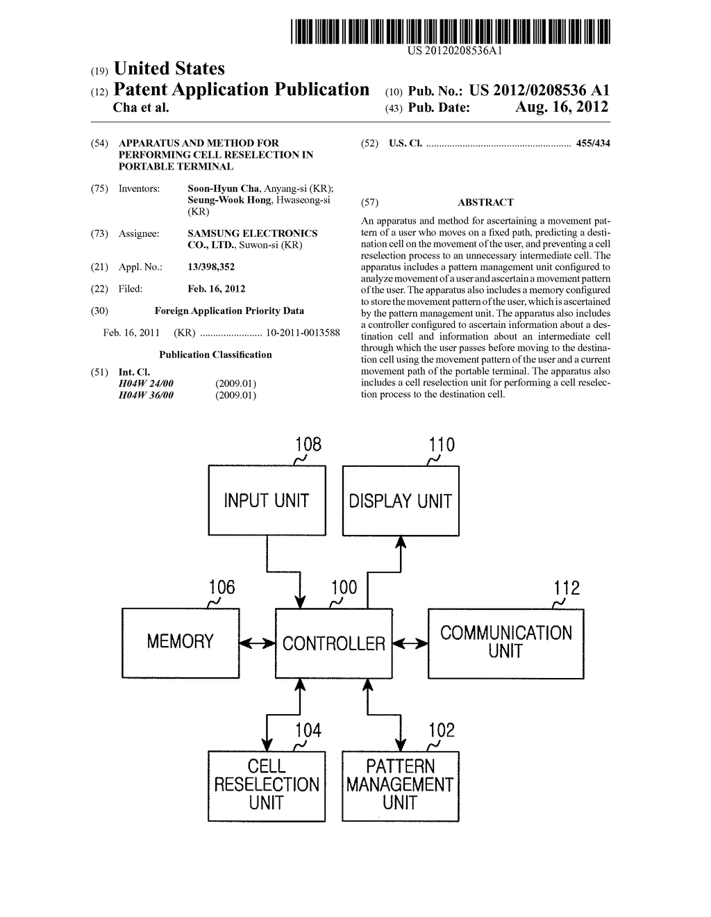 APPARATUS AND METHOD FOR PERFORMING CELL RESELECTION IN PORTABLE TERMINAL - diagram, schematic, and image 01