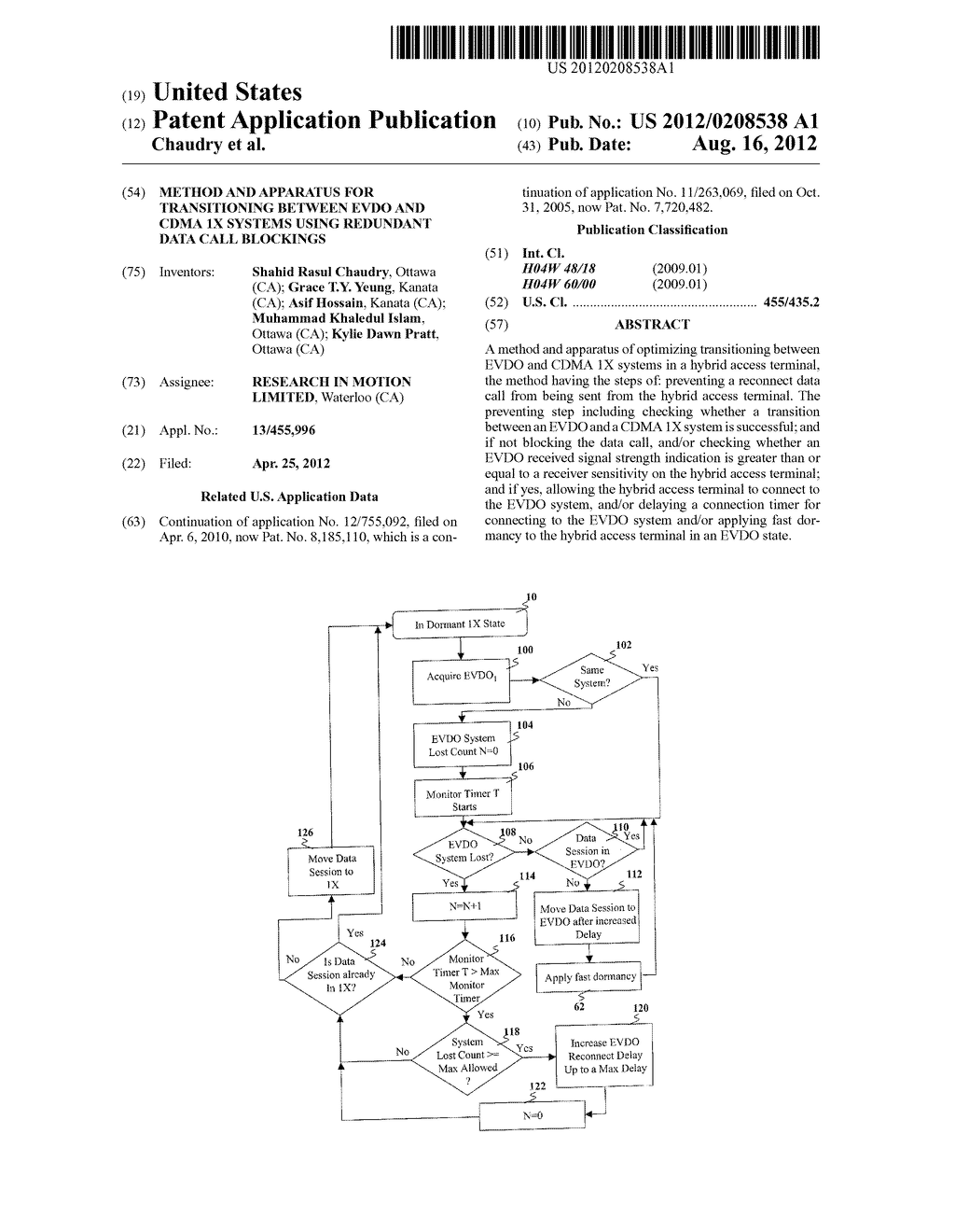 METHOD AND APPARATUS FOR TRANSITIONING BETWEEN EVDO AND CDMA 1X SYSTEMS     USING REDUNDANT DATA CALL BLOCKINGS - diagram, schematic, and image 01