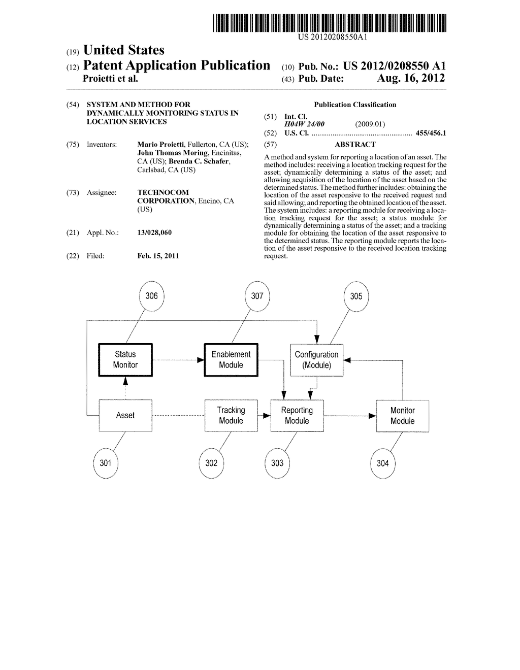 SYSTEM AND METHOD FOR DYNAMICALLY MONITORING STATUS IN LOCATION SERVICES - diagram, schematic, and image 01