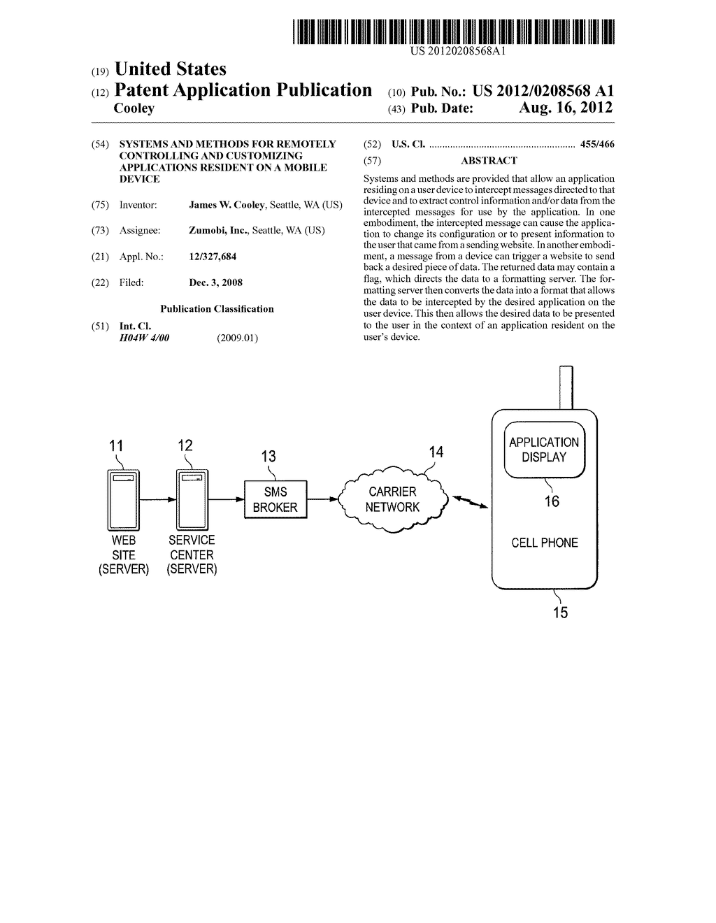 Systems and Methods for Remotely Controlling and Customizing Applications     Resident on a Mobile Device - diagram, schematic, and image 01