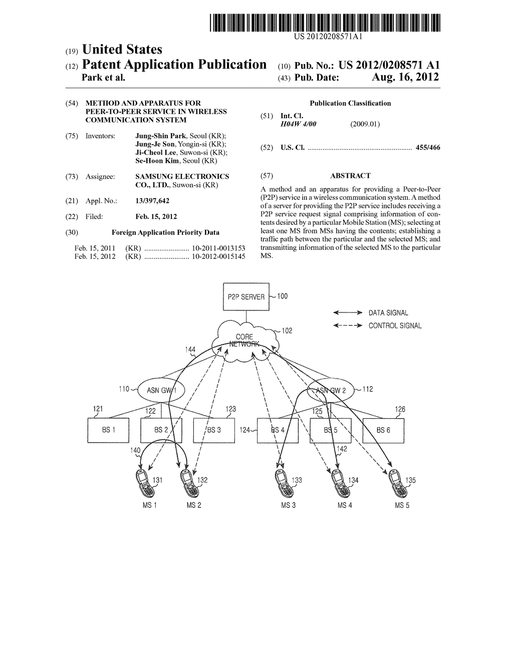 METHOD AND APPARATUS FOR PEER-TO-PEER SERVICE IN WIRELESS COMMUNICATION     SYSTEM - diagram, schematic, and image 01