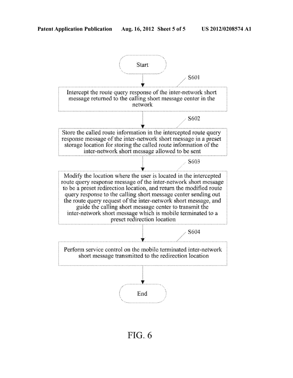 Method and System for Performing Short Message Terminal Calling Control - diagram, schematic, and image 06