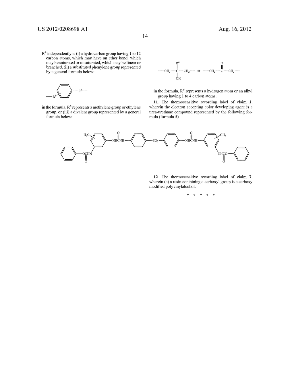 THERMOSENSITIVE RECORDING LABEL - diagram, schematic, and image 15