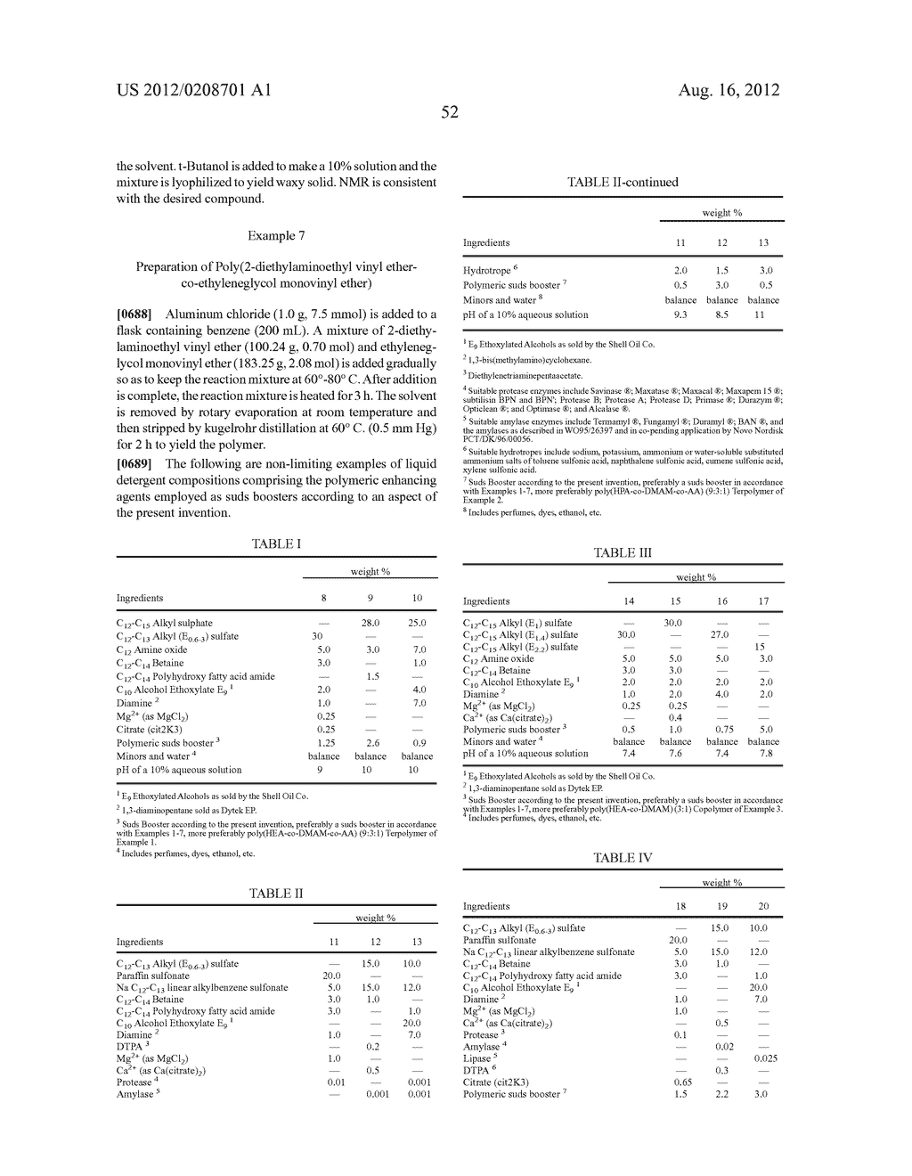 POLYMERS, COMPOSITIONS AND METHODS OF USE FOR FOAMS, LAUNDRY DETERGENTS,     SHOWER RINSES AND COAGULANTS - diagram, schematic, and image 53