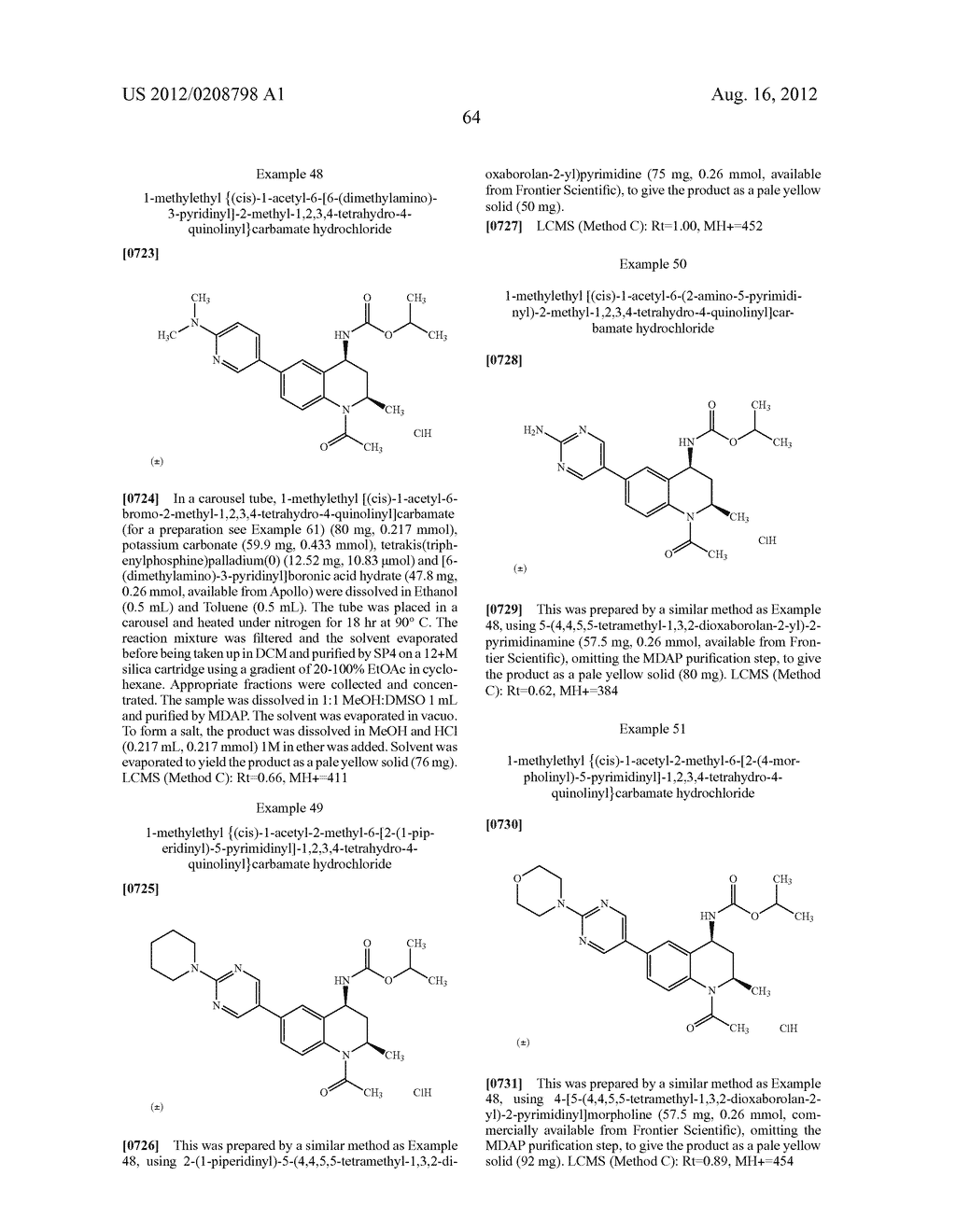 Tetrahydroquinoline Derivatives And Their Pharmaceutical Use - diagram, schematic, and image 65