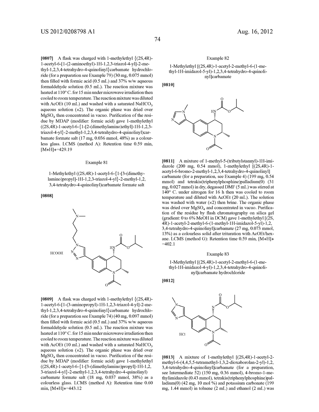 Tetrahydroquinoline Derivatives And Their Pharmaceutical Use - diagram, schematic, and image 75