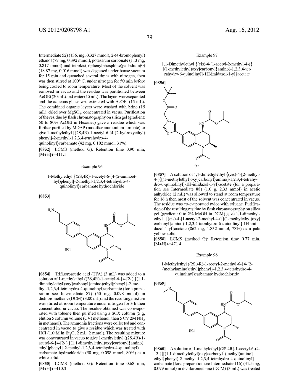 Tetrahydroquinoline Derivatives And Their Pharmaceutical Use - diagram, schematic, and image 80