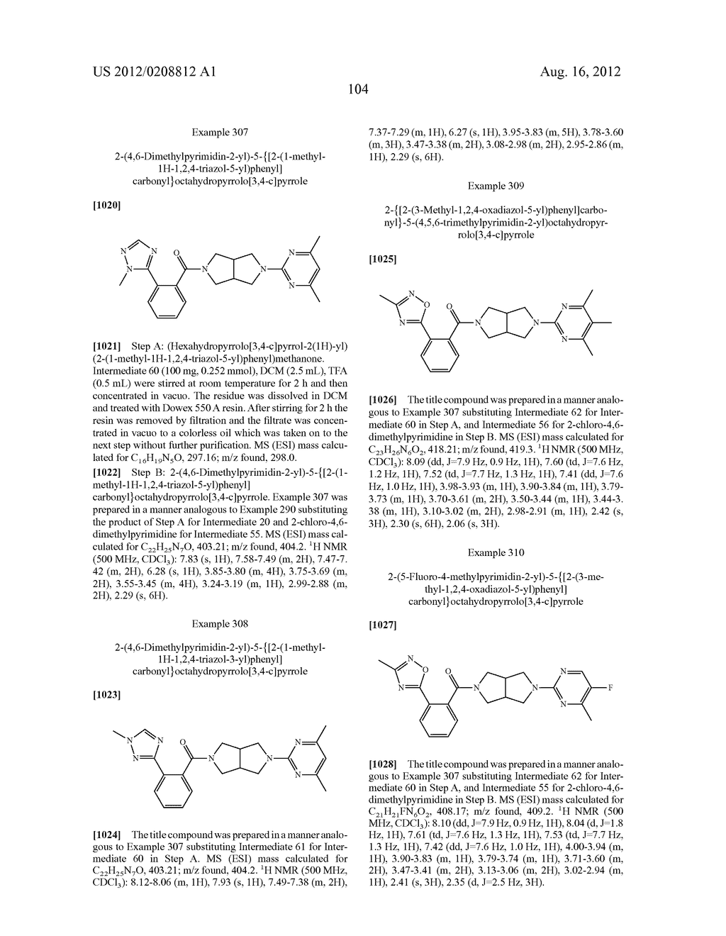 DISUBSTITUTED OCTAHYDROPYRROLO[3,4-c]PYRROLES AS OREXIN RECEPTOR     MODULATORS - diagram, schematic, and image 106