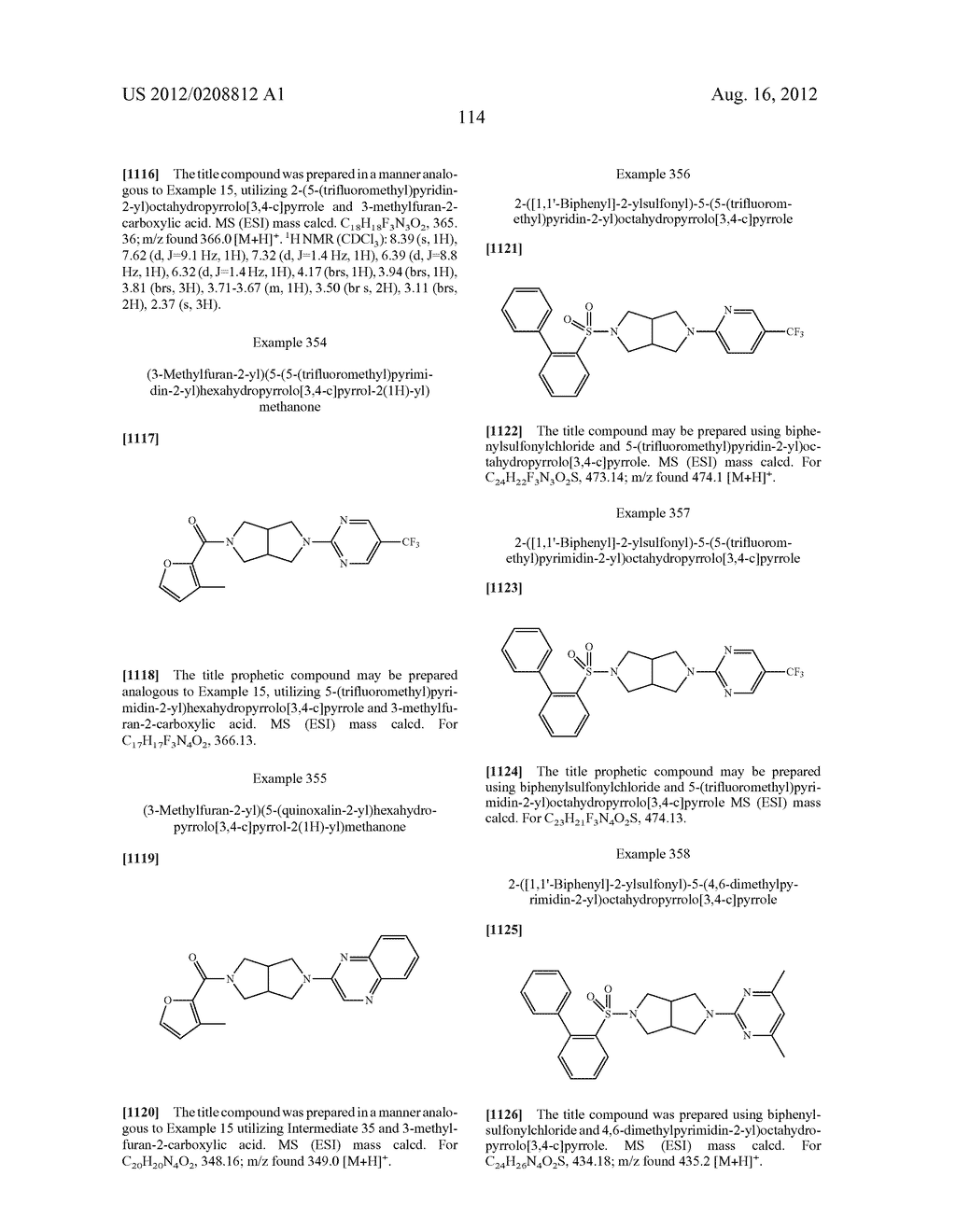 DISUBSTITUTED OCTAHYDROPYRROLO[3,4-c]PYRROLES AS OREXIN RECEPTOR     MODULATORS - diagram, schematic, and image 116