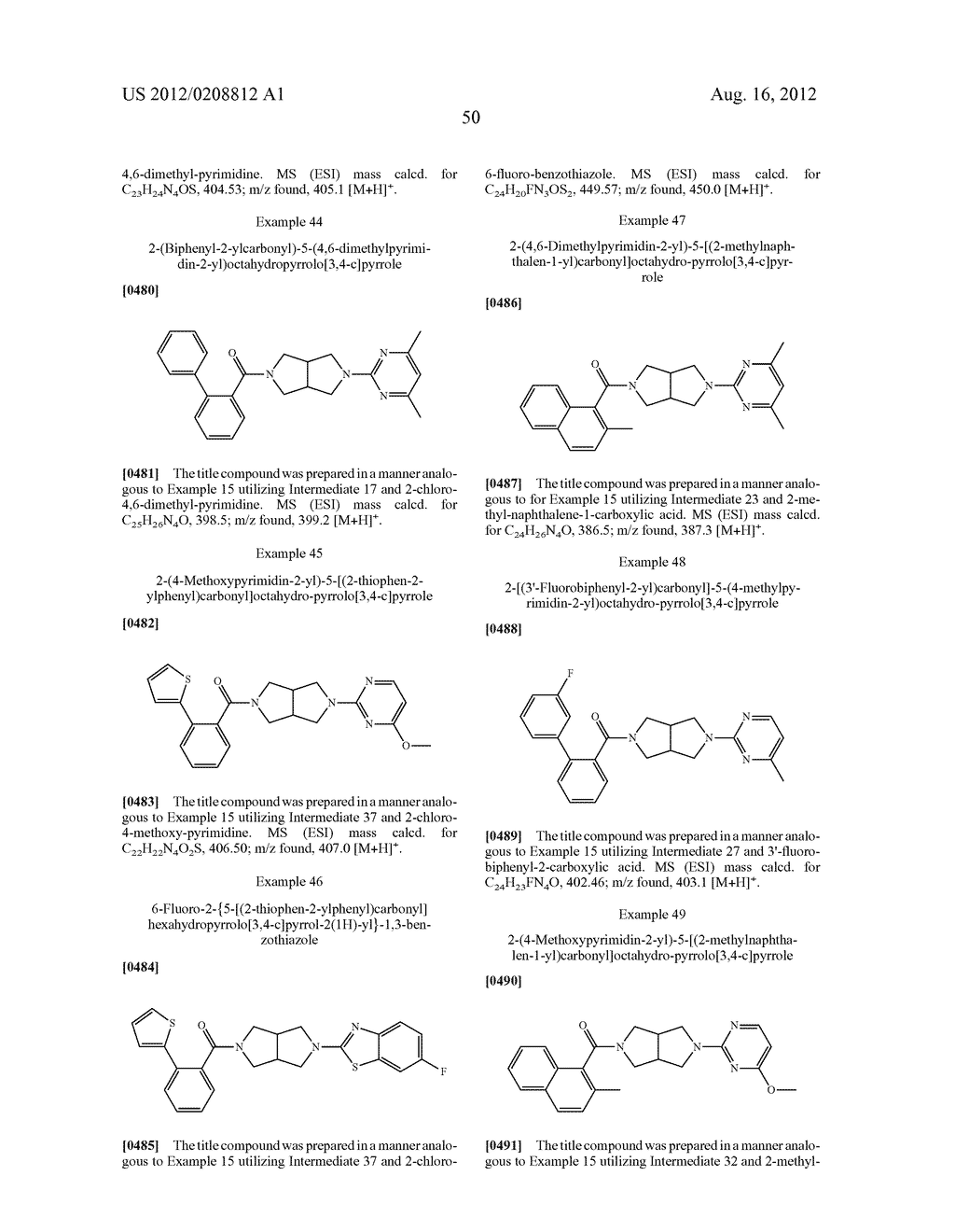 DISUBSTITUTED OCTAHYDROPYRROLO[3,4-c]PYRROLES AS OREXIN RECEPTOR     MODULATORS - diagram, schematic, and image 52