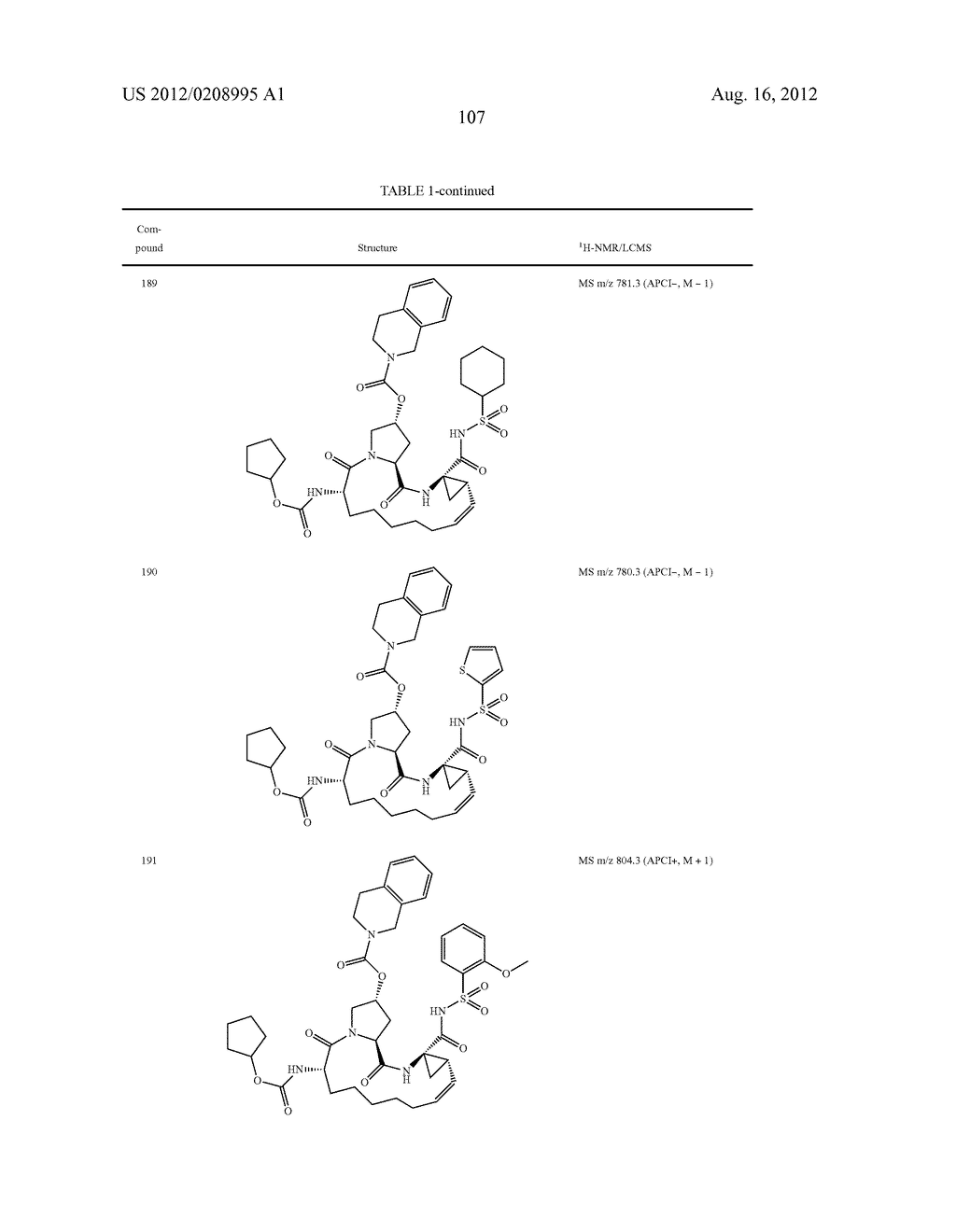 NOVEL MACROCYCLIC INHIBITORS OF HEPATITIS C VIRUS REPLICATION - diagram, schematic, and image 108