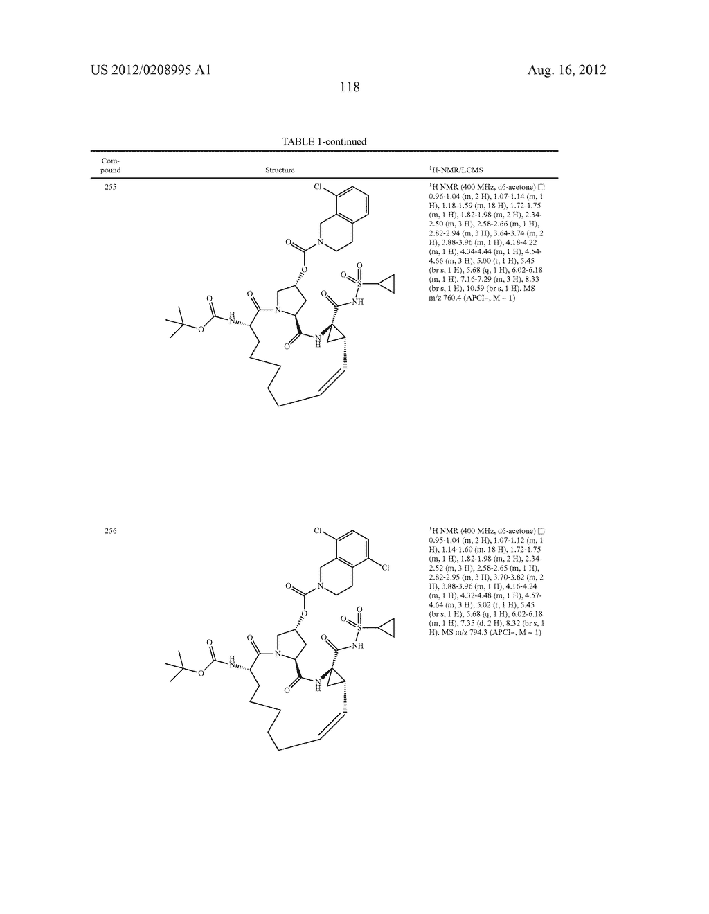 NOVEL MACROCYCLIC INHIBITORS OF HEPATITIS C VIRUS REPLICATION - diagram, schematic, and image 119