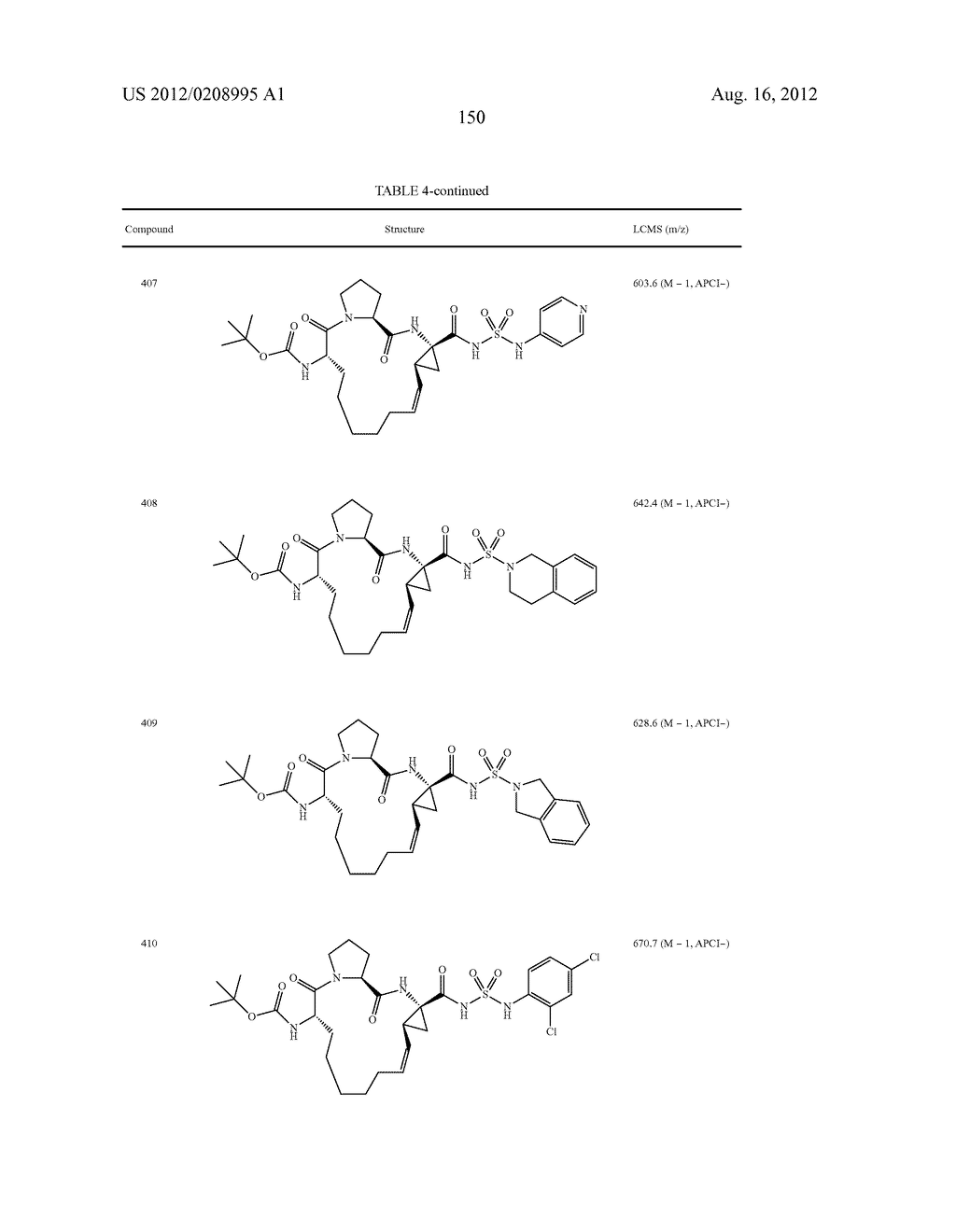 NOVEL MACROCYCLIC INHIBITORS OF HEPATITIS C VIRUS REPLICATION - diagram, schematic, and image 151