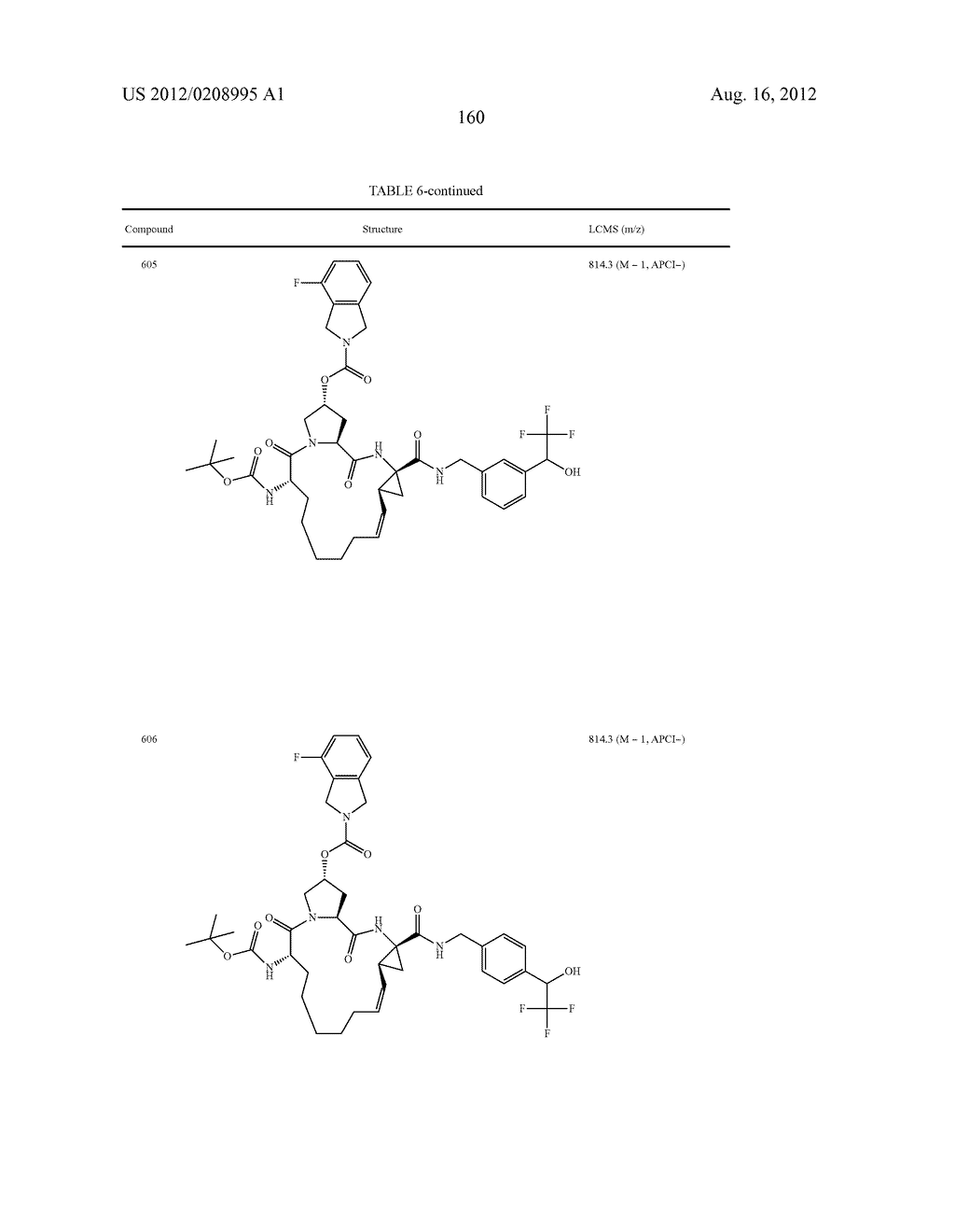 NOVEL MACROCYCLIC INHIBITORS OF HEPATITIS C VIRUS REPLICATION - diagram, schematic, and image 161