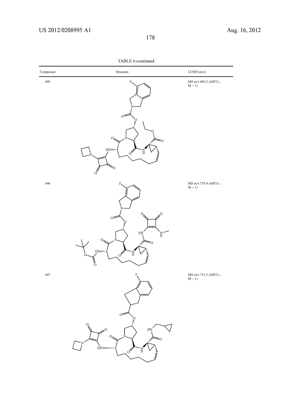 NOVEL MACROCYCLIC INHIBITORS OF HEPATITIS C VIRUS REPLICATION - diagram, schematic, and image 178