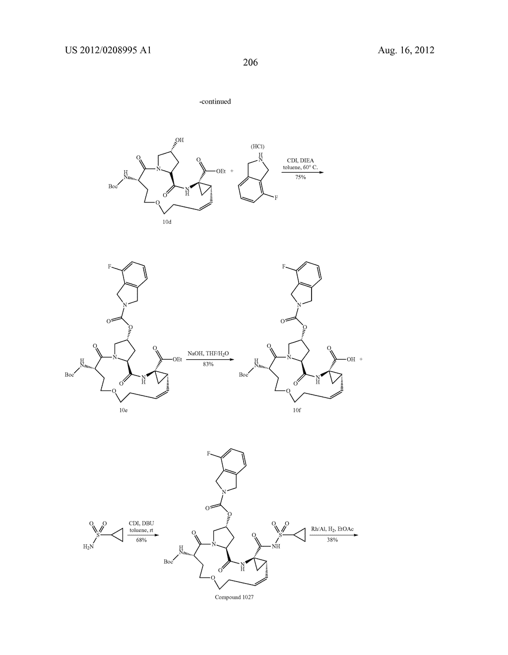 NOVEL MACROCYCLIC INHIBITORS OF HEPATITIS C VIRUS REPLICATION - diagram, schematic, and image 206