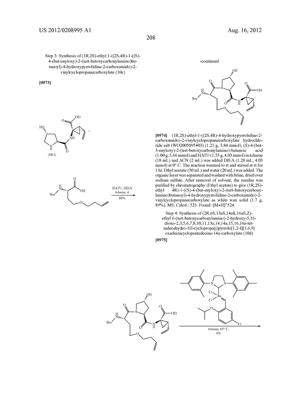 NOVEL MACROCYCLIC INHIBITORS OF HEPATITIS C VIRUS REPLICATION - diagram, schematic, and image 208