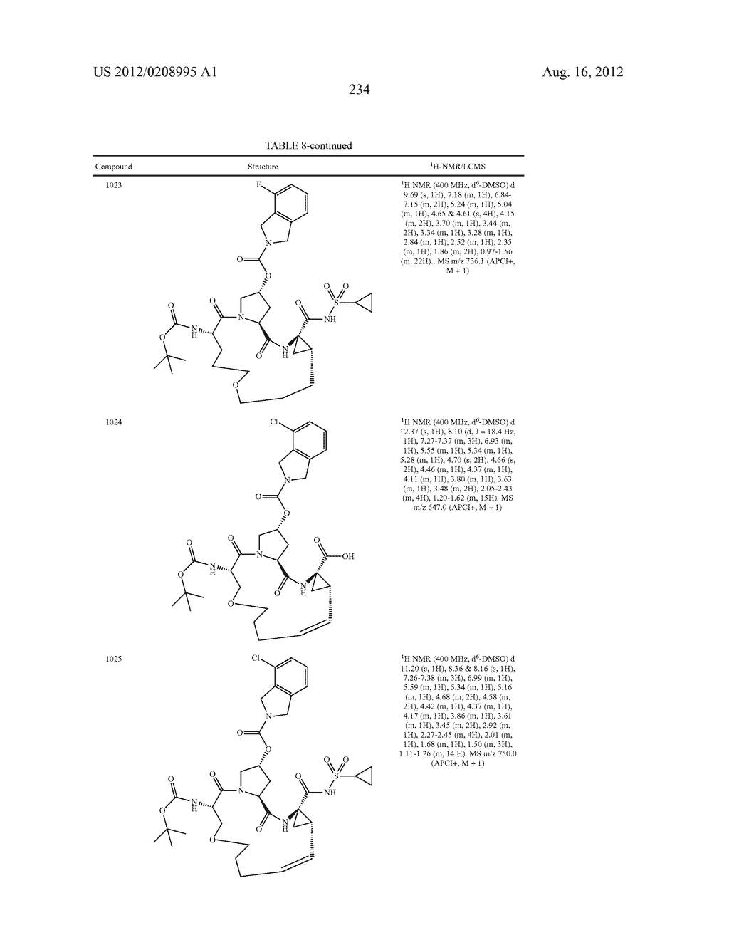 NOVEL MACROCYCLIC INHIBITORS OF HEPATITIS C VIRUS REPLICATION - diagram, schematic, and image 234