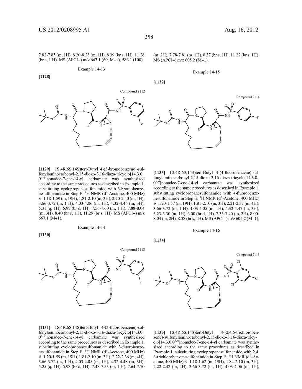 NOVEL MACROCYCLIC INHIBITORS OF HEPATITIS C VIRUS REPLICATION - diagram, schematic, and image 258