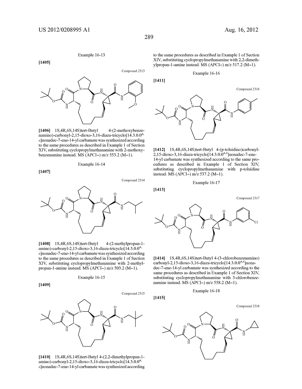 NOVEL MACROCYCLIC INHIBITORS OF HEPATITIS C VIRUS REPLICATION - diagram, schematic, and image 289