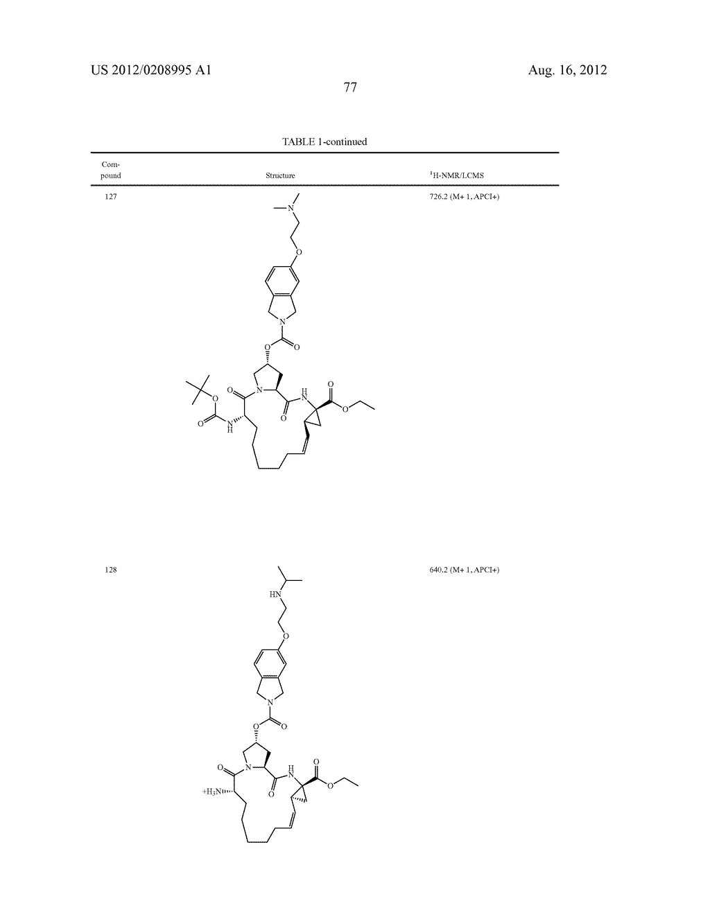 NOVEL MACROCYCLIC INHIBITORS OF HEPATITIS C VIRUS REPLICATION - diagram, schematic, and image 78