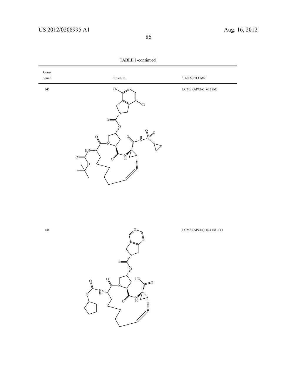 NOVEL MACROCYCLIC INHIBITORS OF HEPATITIS C VIRUS REPLICATION - diagram, schematic, and image 87