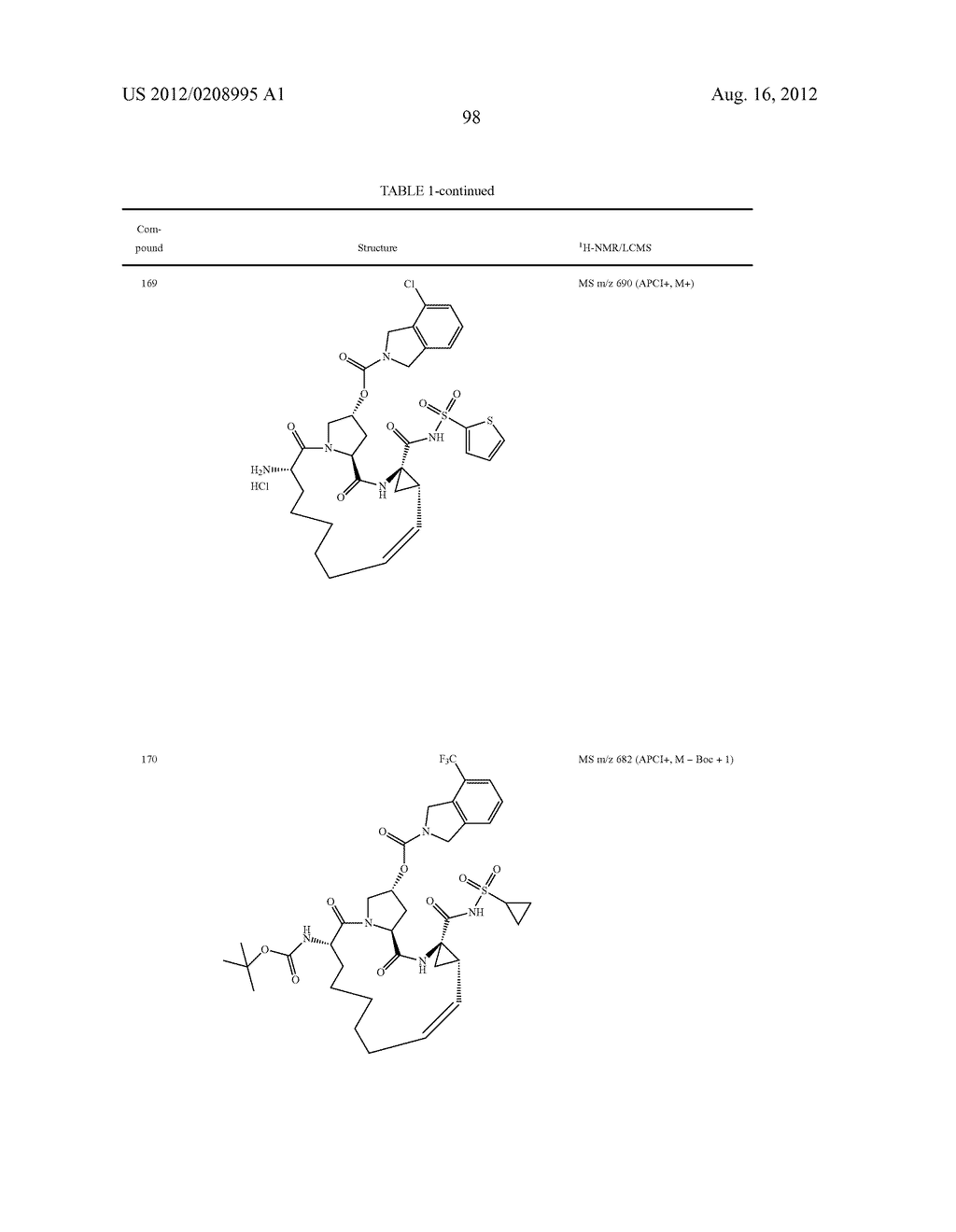 NOVEL MACROCYCLIC INHIBITORS OF HEPATITIS C VIRUS REPLICATION - diagram, schematic, and image 99