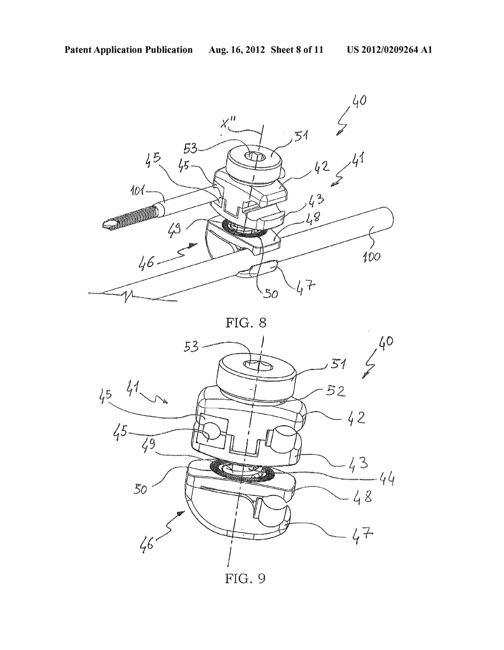 CLAMP FOR TEMPORARY OR DEFINITIVE EXTERNAL ORTHOPAEDIC FIXATION, AND     EXTERNAL FIXATION SYSTEM COMPRISING SAID CLAMP - diagram, schematic, and image 09