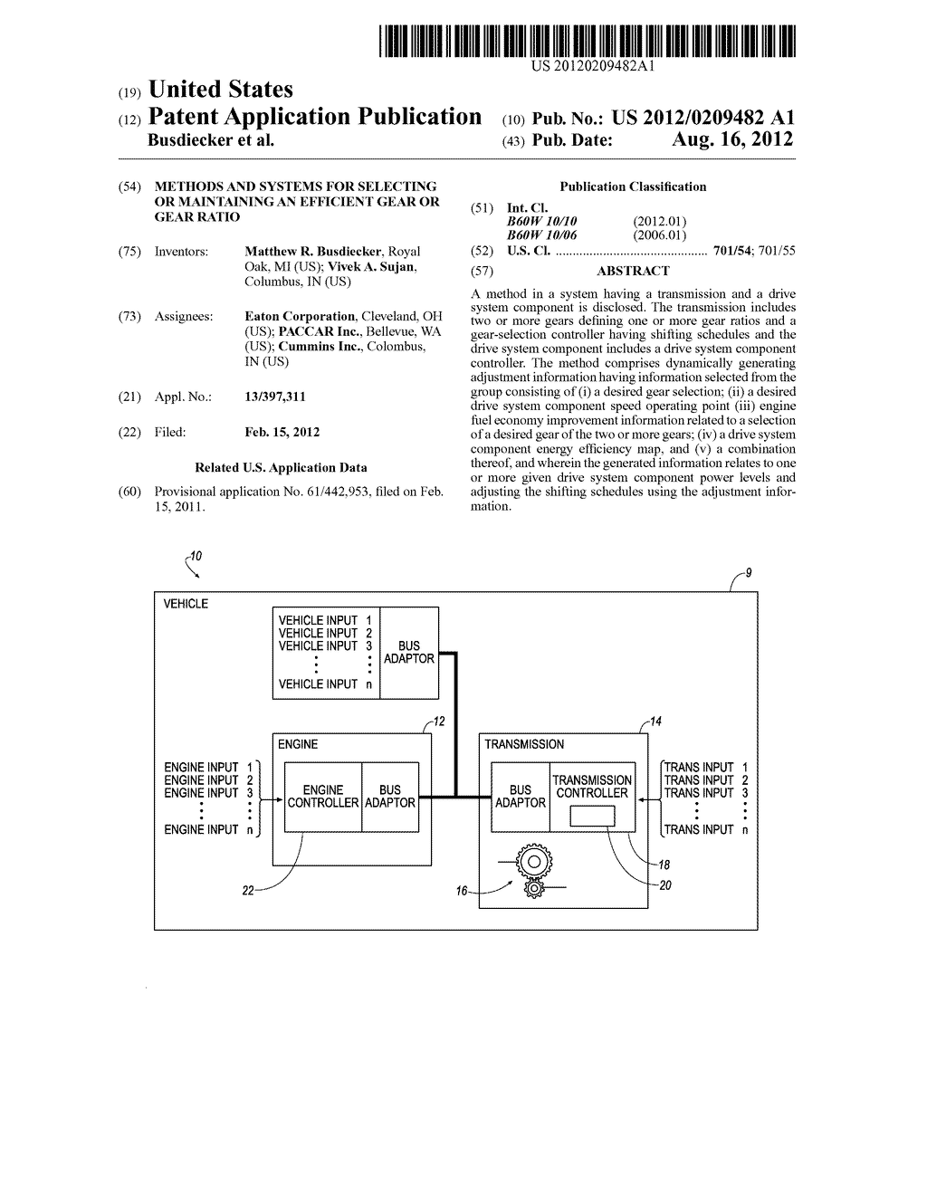 Methods and Systems for Selecting or Maintaining an Efficient Gear or Gear     Ratio - diagram, schematic, and image 01