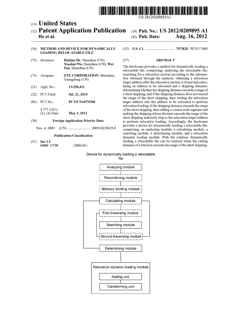 Method and device for dynamically loading relocatable file - diagram, schematic, and image 01