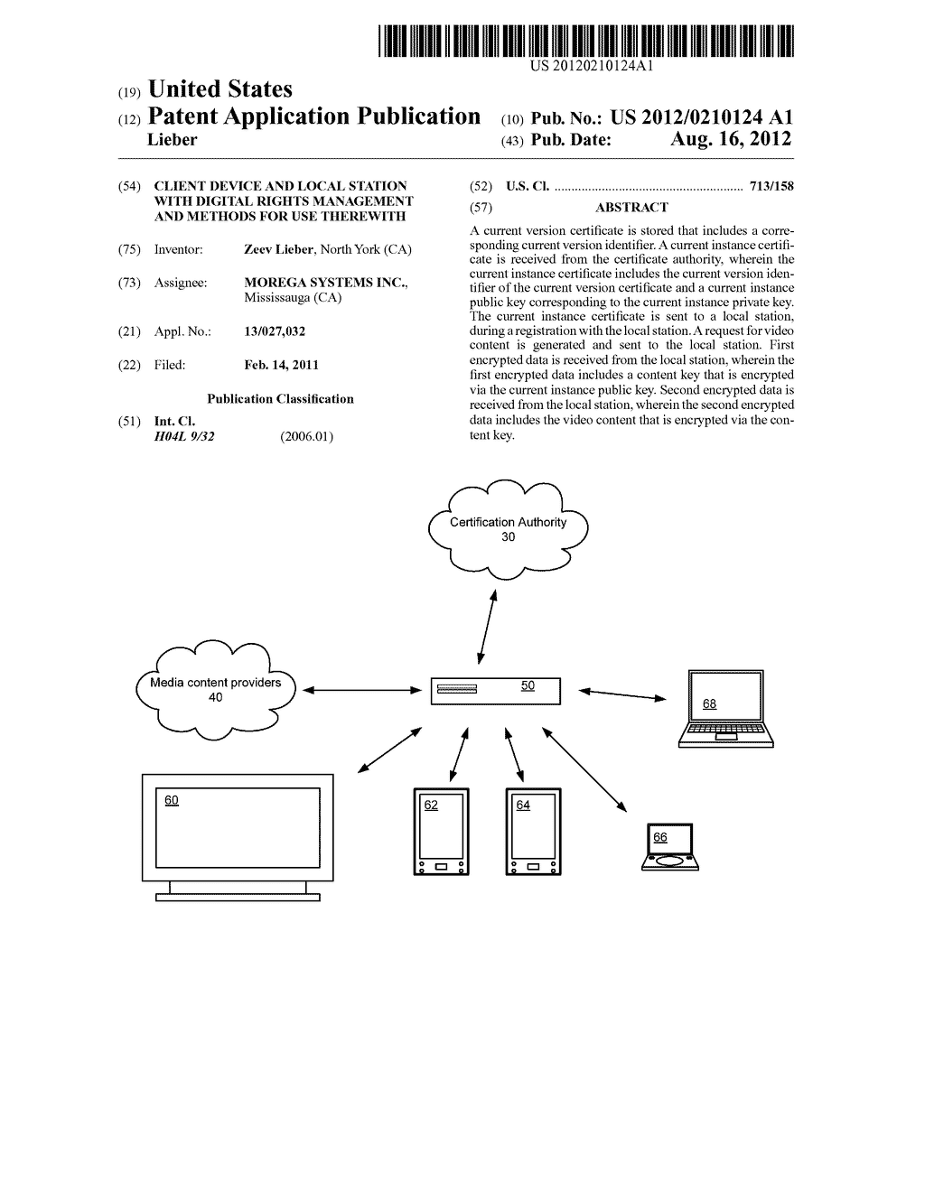 CLIENT DEVICE AND LOCAL STATION WITH DIGITAL RIGHTS MANAGEMENT AND METHODS     FOR USE THEREWITH - diagram, schematic, and image 01